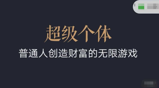 超级个体2024-2025翻盘指南，普通人创造财富的无限游戏-久久资源库