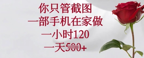 你只管截图，一部手机在家做，一小时120.一天5张【揭秘】-久久资源库