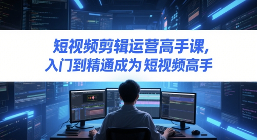 短视频剪辑运营高手课，入门到精通成为短视频高手-久久资源库